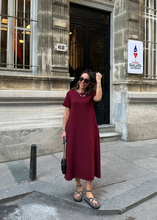 204945 BORDO KLEID