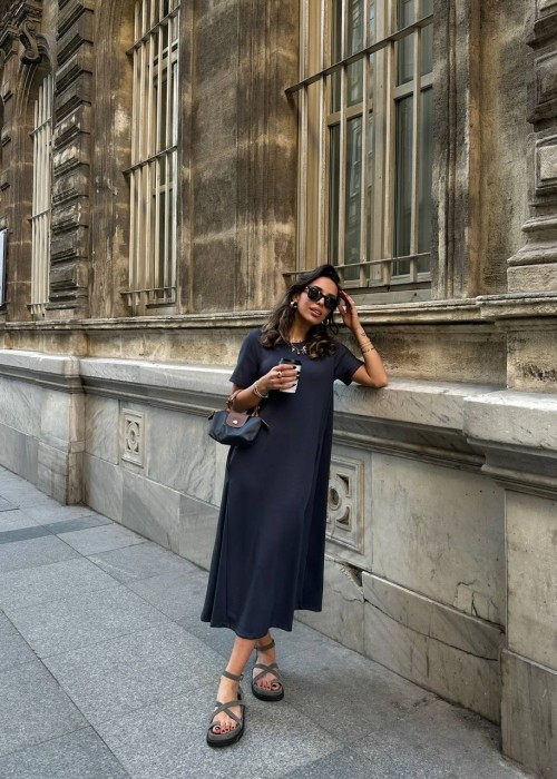 204947 NAVY BLAU KLEID