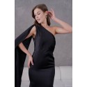 204975 SCHWARZ COCKRAİLKLEİD SATINSTOFF