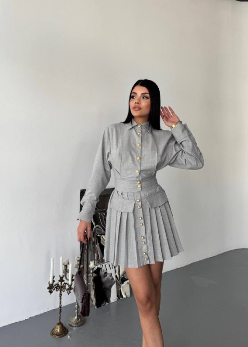 205158 GRAU KLEID Polyviscon.