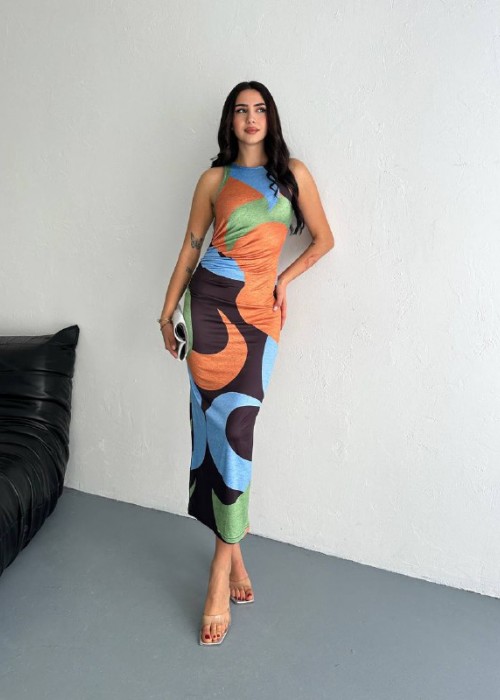 205210 GEMUSTERT KLEID