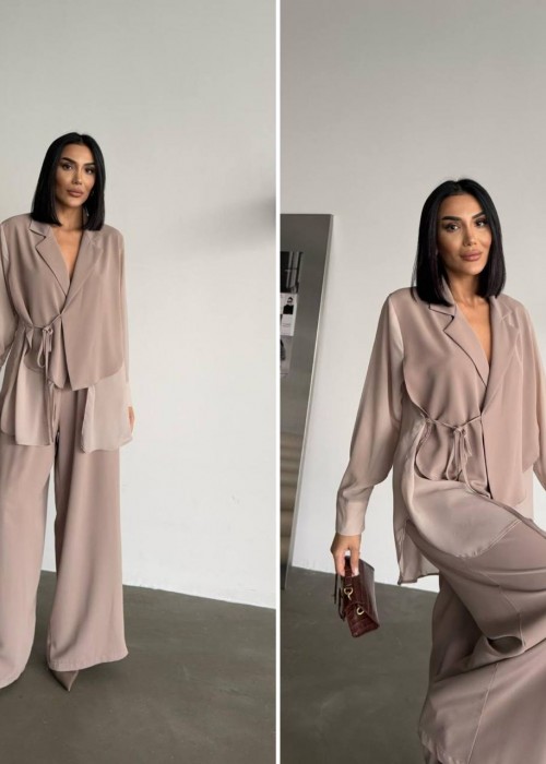 205231 BEIGE SUİT CHIFFON FABRIC