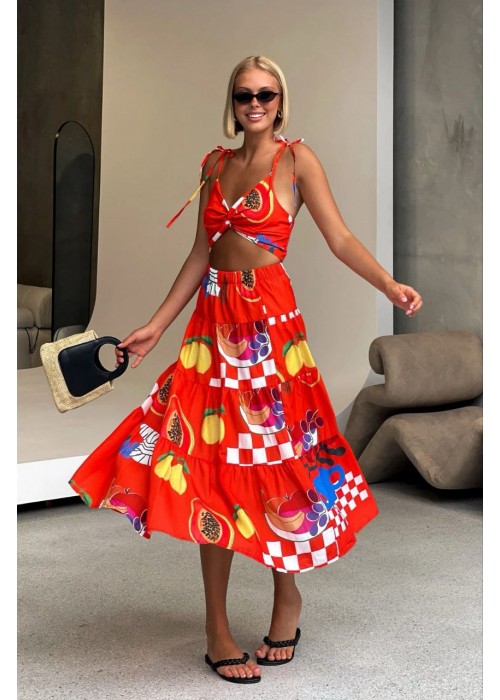 205316 GEMUSTERT KLEID Krepp importieren