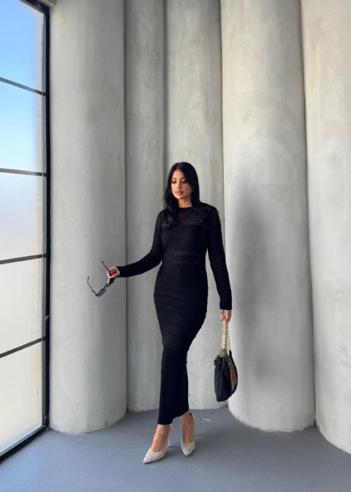 205332 SCHWARZ KLEID STRICKWAREN