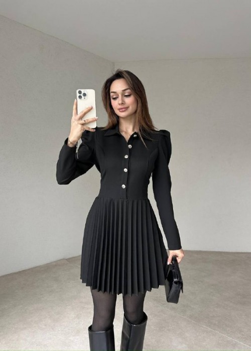 205374 SCHWARZ KLEID ATLAS STOFF