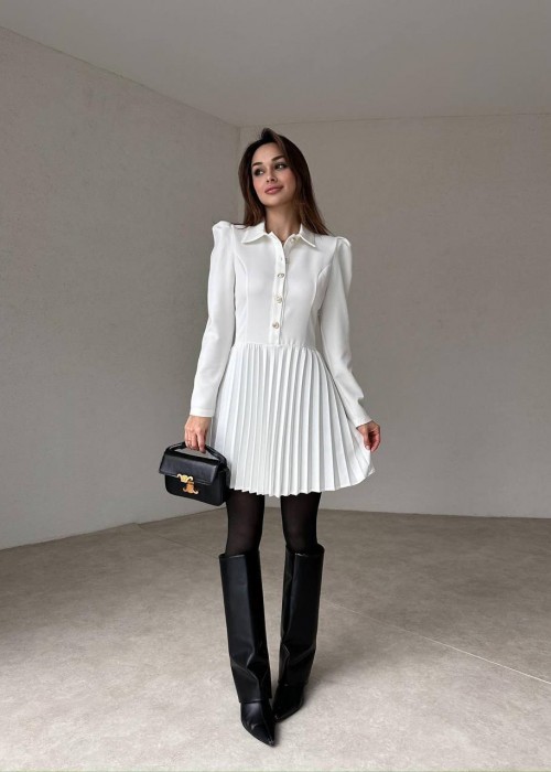 205375 WEISS KLEID ATLAS STOFF
