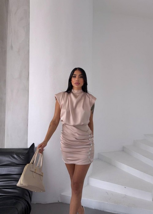 205376 SAHNE KLEID ATLAS STOFF