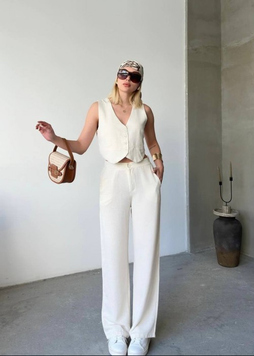 205393 WHITE SUİT LINEN FABRIC