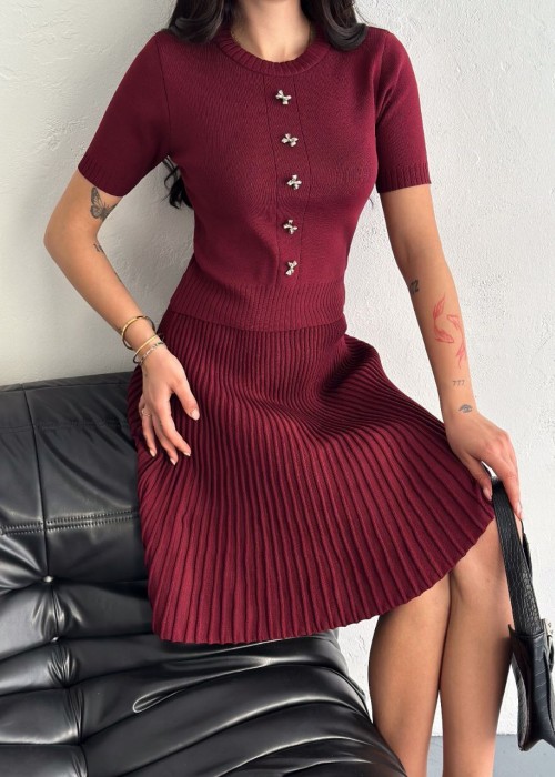 205699 BORDO KLEID STRICKWAREN