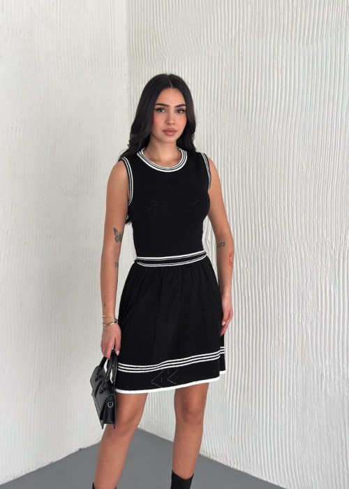 205707 SCHWARZ KLEID STRICKWAREN