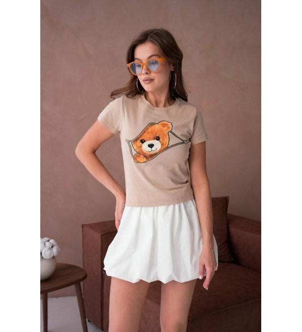 205754 MINK T SHIRT Cotton fabric
