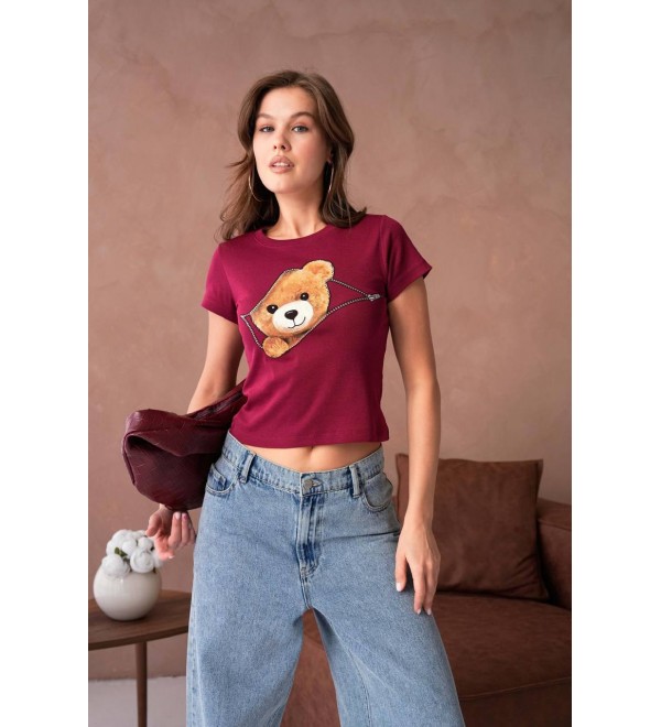 205755 BORDO T SHIRT Cotton fabric