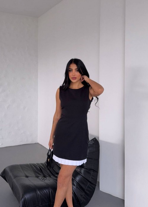 205768 SCHWARZ KLEID ATLAS STOFF