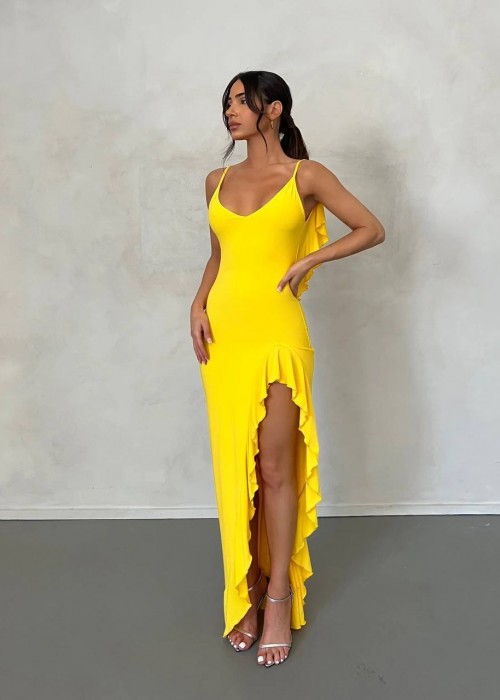 205771 GELB KLEID Lycra