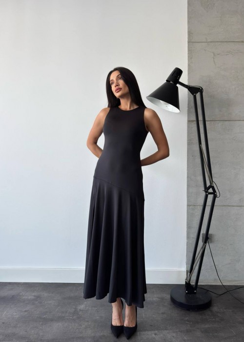 205777 SCHWARZ KLEID Oysho-Stoff.