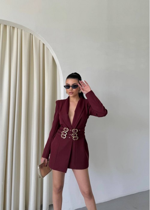205849 BORDO KLEID Jacke Kleid