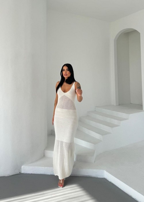 206016 WEISS KLEID STRICKWAREN