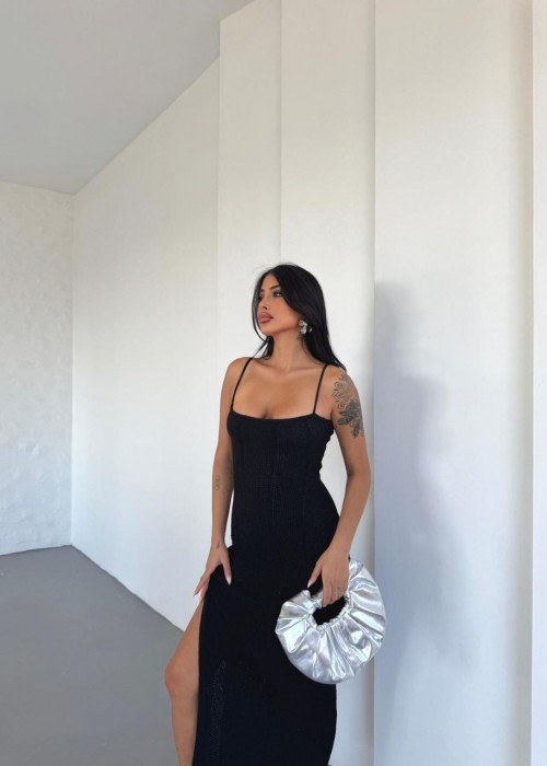 206018 SCHWARZ KLEID STRICKWAREN