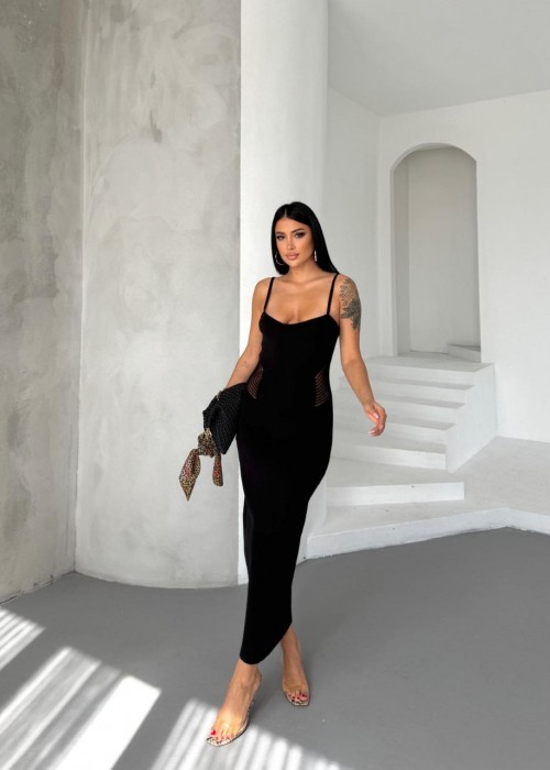 206019 SCHWARZ KLEID STRICKWAREN