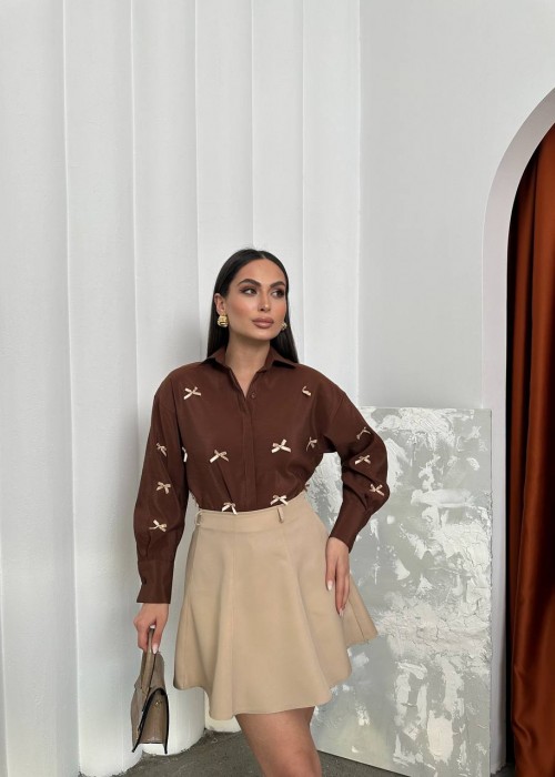 206260 COFFEE SHIRT MODAL FABRIC