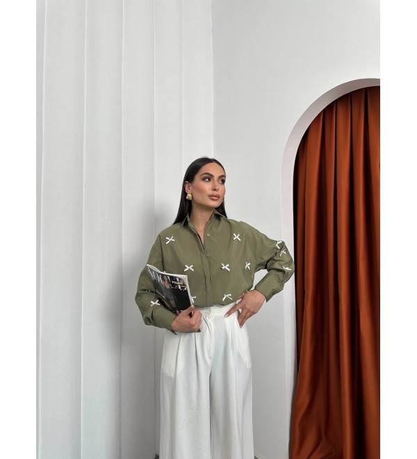 206261 KHAKI SHIRT MODAL FABRIC
