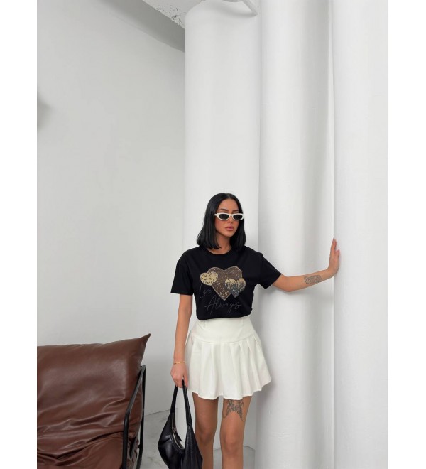 206574 BLACK T SHIRT Cotton fabric