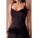 206581 SCHWARZ COCKRAİLKLEİD SATINSTOFF