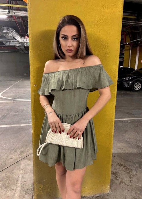 206631 KHAKI KLEID