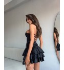 206761 SİYAH ŞORT TAKIM SATEN KUMAŞ