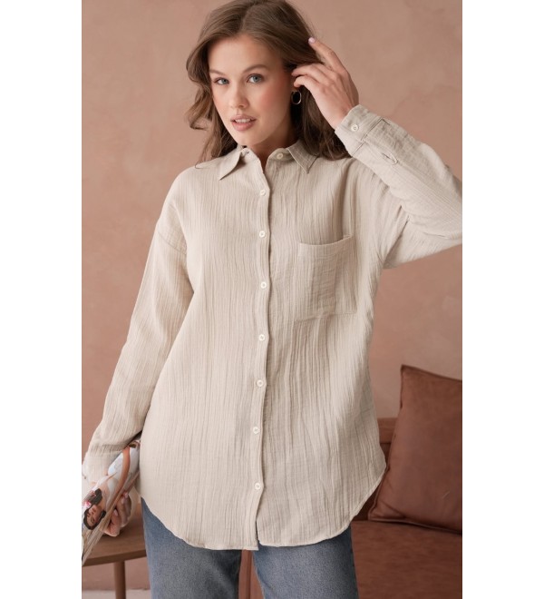 206851 BEIGE SHIRT LINEN FABRIC