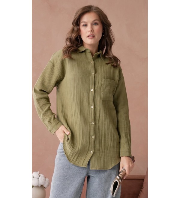 206852 KHAKI SHIRT LINEN FABRIC