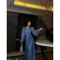 206862 BLUE COCKTAİL DRESS SILVERY