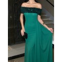206870 GREEN COCKTAİL DRESS SCUBA CREPE