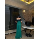 206870 GREEN COCKTAİL DRESS SCUBA CREPE