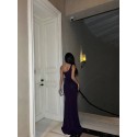 207036 PURPLE COCKTAİL DRESS Flowers fabric