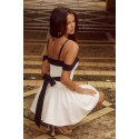 207061 WEISS KLEID ATLAS STOFF