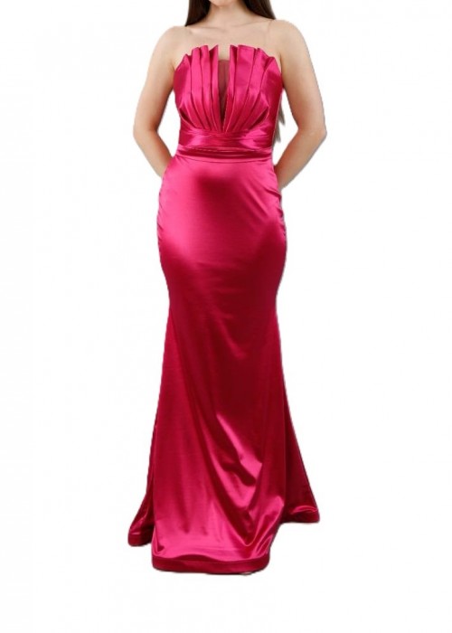 207074 ROSA COCKRAİLKLEİD SATINSTOFF