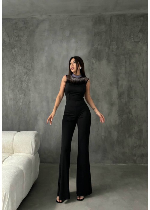 207160 SCHWARZ COCKRAİLKLEİD OVERALL