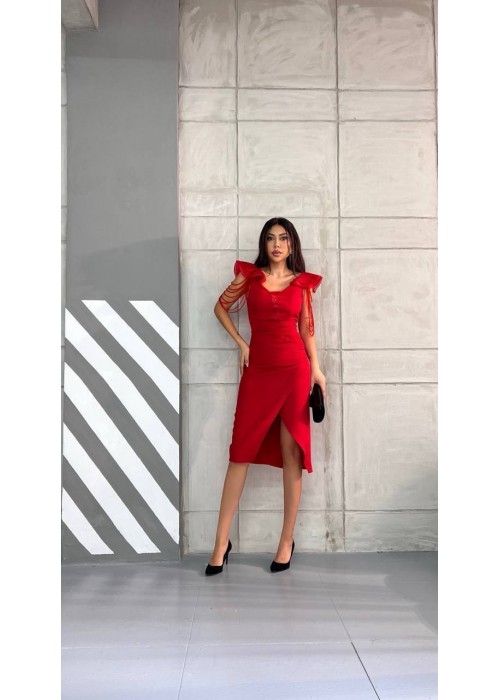 207166 ROT COCKRAİLKLEİD