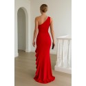 207243 ROT COCKRAİLKLEİD SCUBA CREPE
