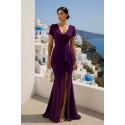 207245 LILA COCKRAİLKLEİD Scuba Crep