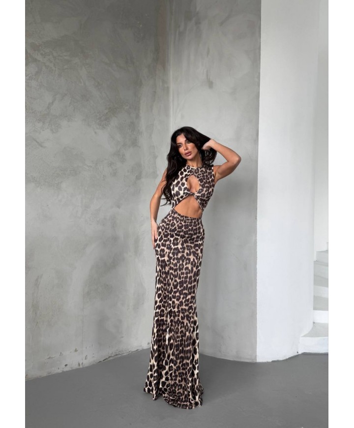 207414 LEOPAR ELBİSE LYCRA