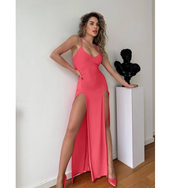 207419 PEMBE ELBİSE SANDY KUMAŞ