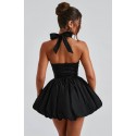 207490 SCHWARZ KLEID Dakron -Stoff