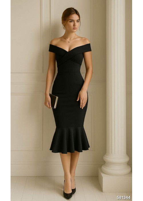 207499 SCHWARZ KLEID Scuba Crep