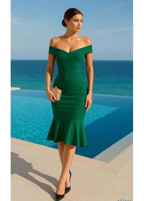 207500 GRÜN KLEID Scuba Crep