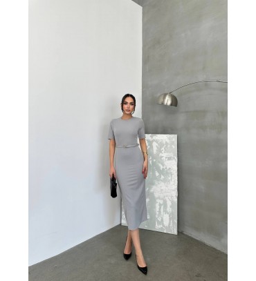 207617 GRİ ELBİSE ZA...