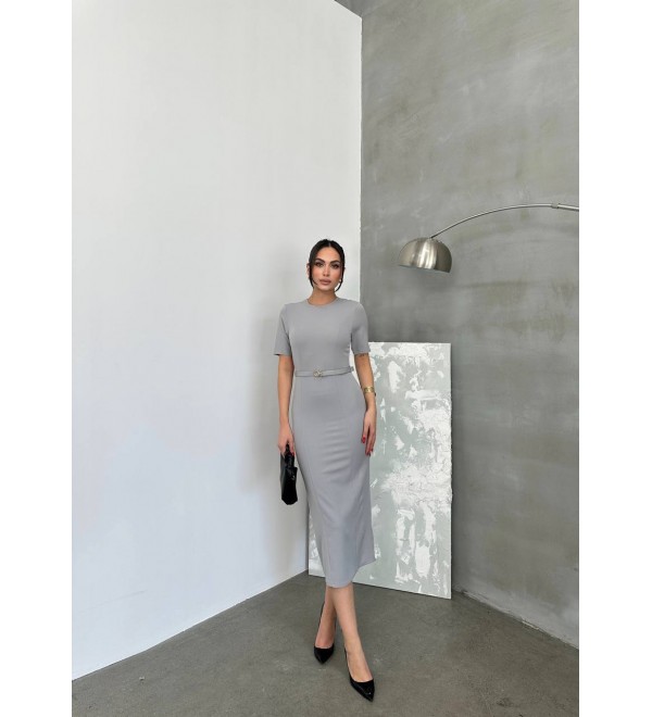 207617 GRİ ELBİSE ZARA MODEL