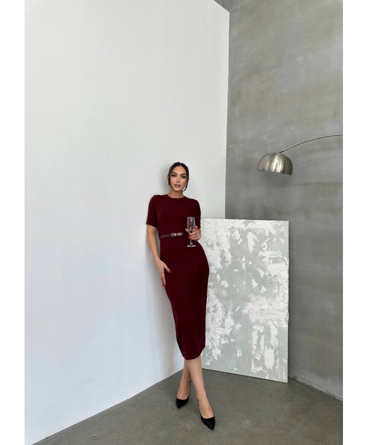 207619 BORDO ELBİSE ZARA MODEL