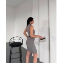 207621 GRİ ELBİSE DABIL KUMAŞ